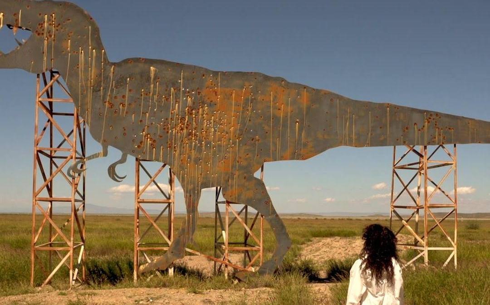 La artista conceptual Mercedes Aqui, orinó un petrograbado milenario como parte de un 'performance'. (Especial)