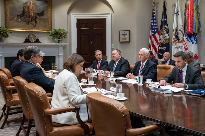 Funcionarios de México y Estados Unidos se reunieron en la Casa Blanca. (Tomada de @VP)