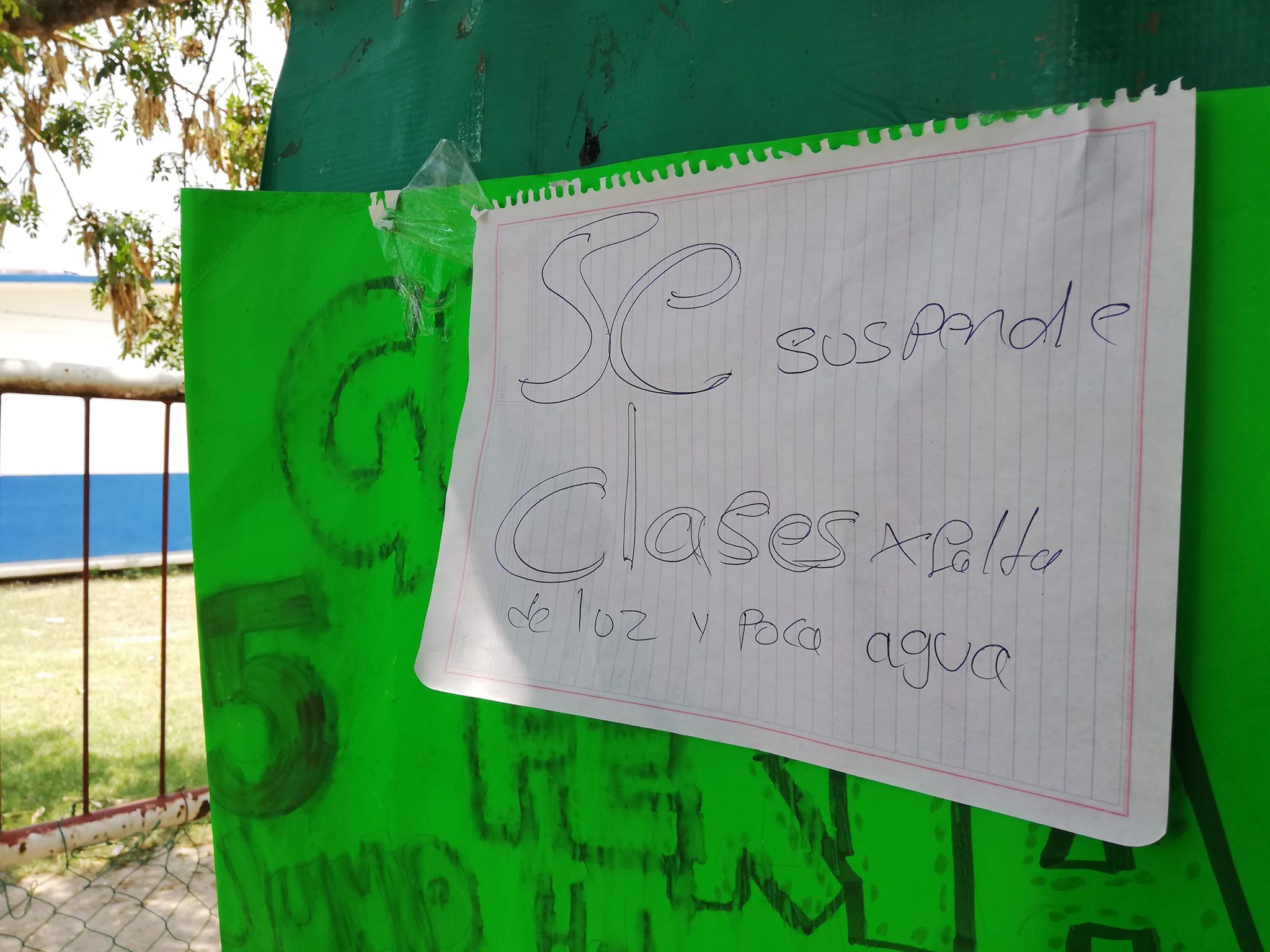 Aviso por suspensión de clases.