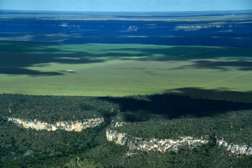Brasil. La vista de las ecorregiones cerrado desde el aire en la región oeste del estado de Bahía (AFP)