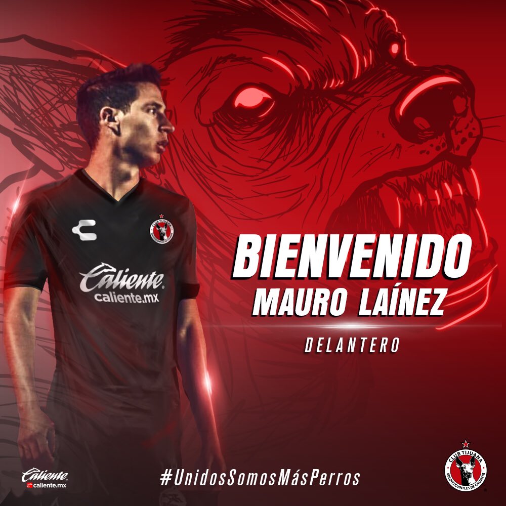 Mauro Laínez llega a Tijuana (Twitter @Xolos)