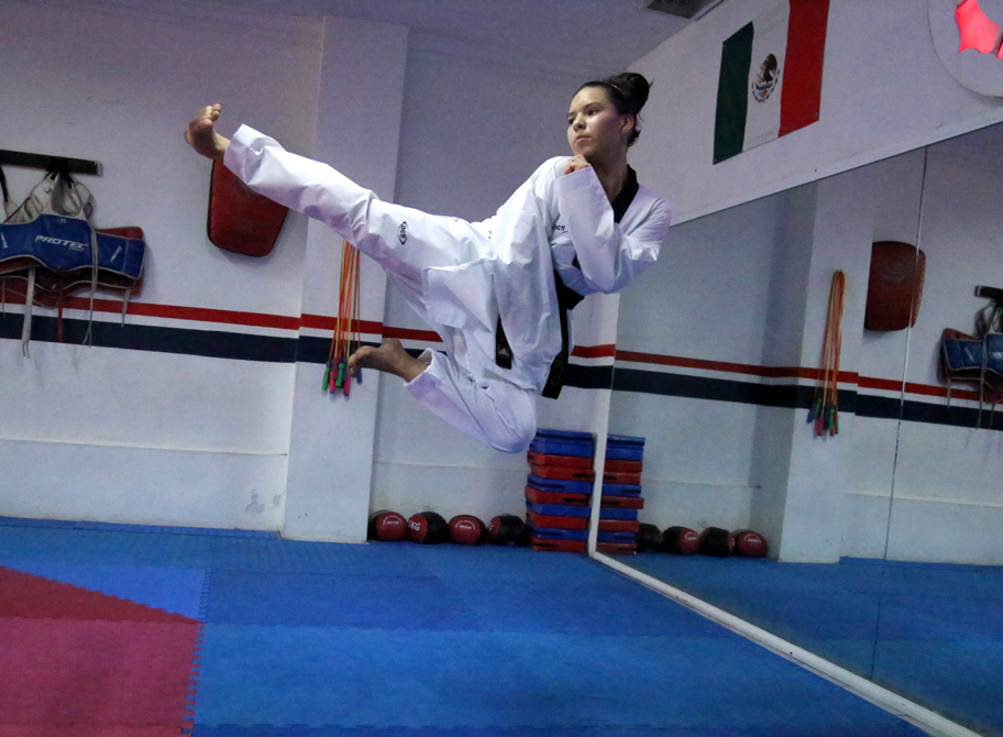 La medallista comenzó a entrenar taekwondo a los 9 años. (Martín Piña)