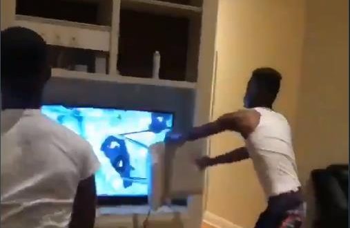 Aficionado de los Warriors rompe la televisión tras la victoria de los Raptors (Especial)