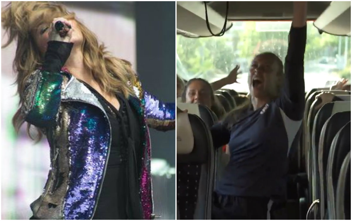 Shania Twain y las jugadoras de Canadá (EFE/Especial)