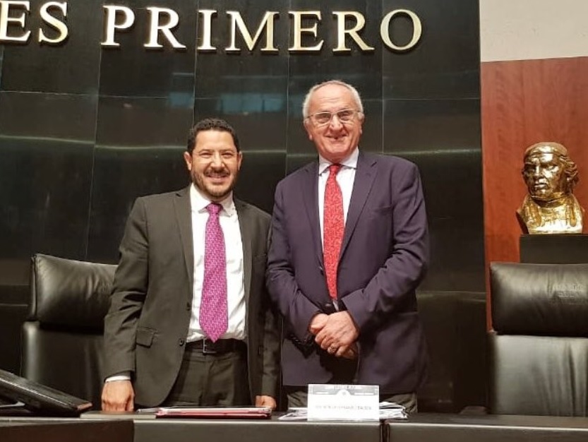 Jesús Seade, subsecretario para América del Norte y Martí Batres, presidente de la Mesa Directiva en el Senado (@martibatres)