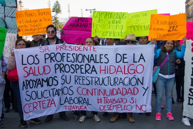 Ex trabajadores de Prospera protestan en la CdMx para exigir reinstalación/Cuartoscuro.