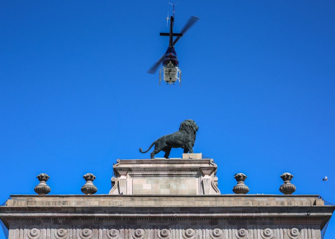 Helicóptero de la Secretaría de Seguridad Pública de León