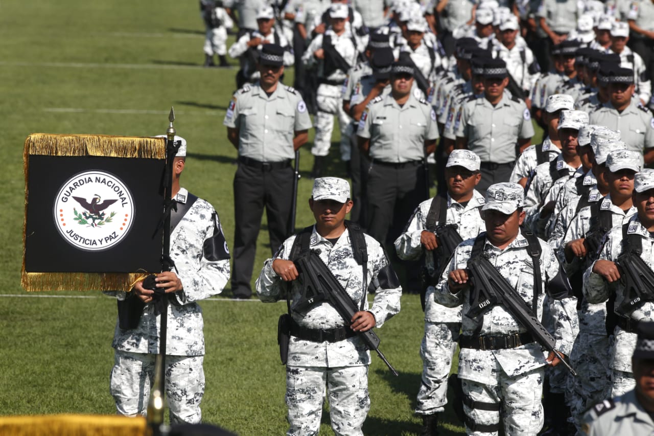 Elementos de la Guardia Nacional en Campo Marte./ Ariana Pérez