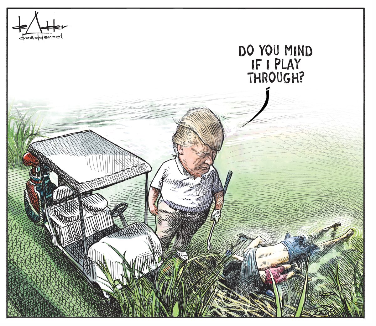 El caricaturista fue despedido por hacer un dibujo sobre Trump. (tomada de @deAdder)