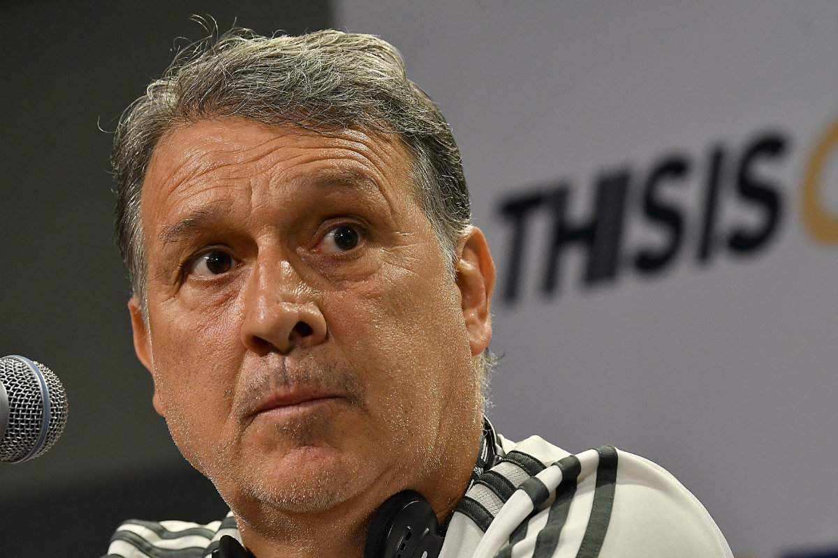 Gerardo Martino durante la conferencia previa al partido de Semifinal Haití vs México (Imago7)