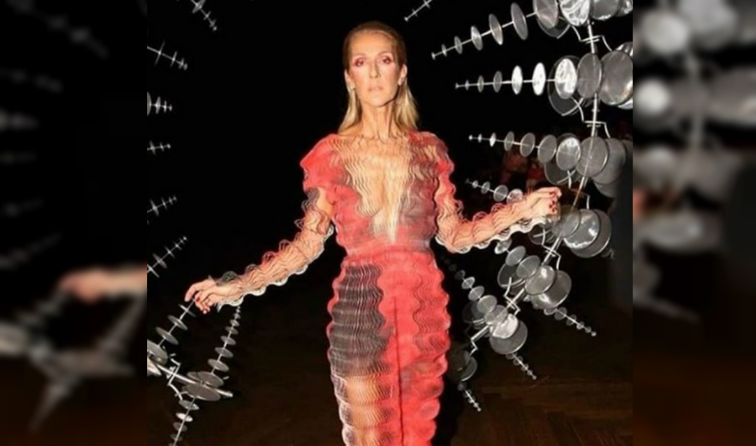 Celine Dion en la semana de Alta Costura en Paris.