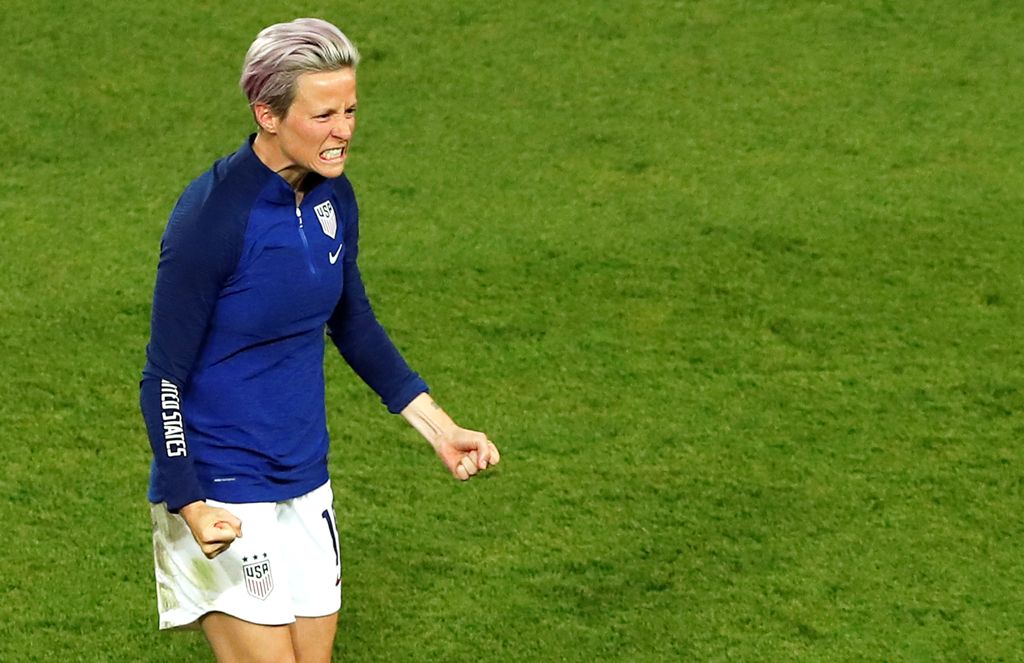 Rapinoe celebra el pase de Estados Unidos a la Final del Mundial Femenil (EFE)