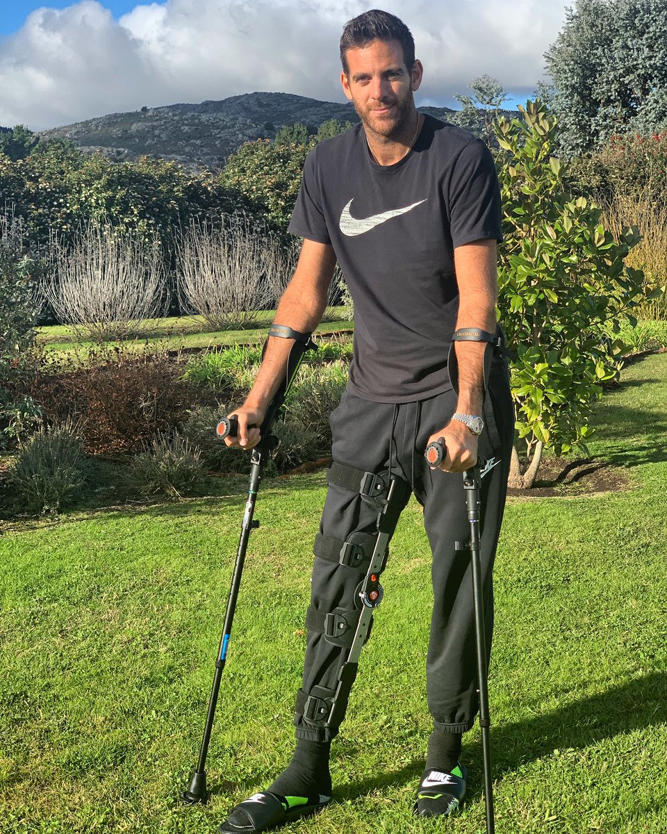 Juan Martín del Potro inició su rehabilitación (Twitter @delpotrojuan)