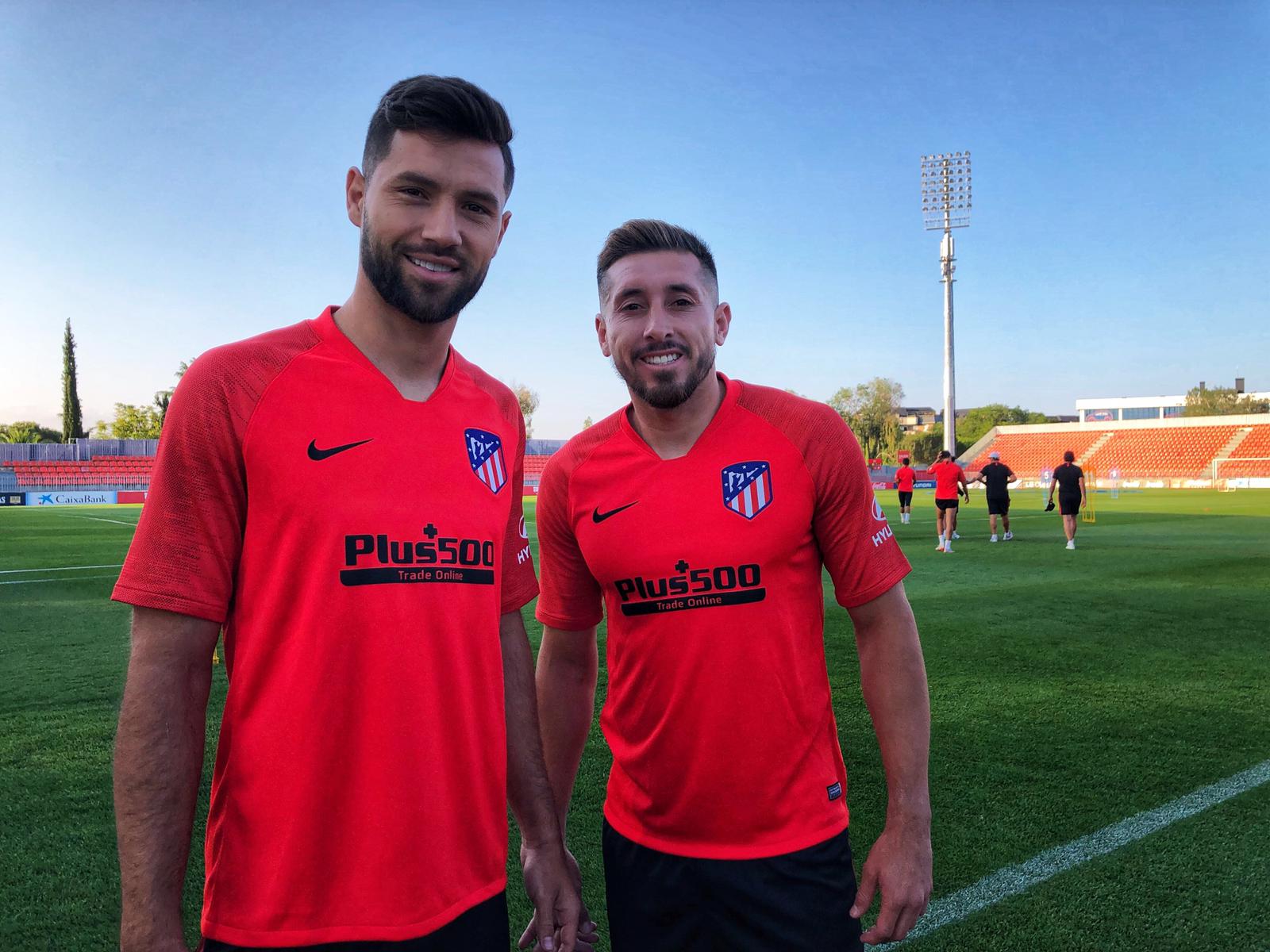 El brasileño Felipe y el mexicano Herrera han realizado su primer entrenamiento con el Atleti (Twitter: @atleti)