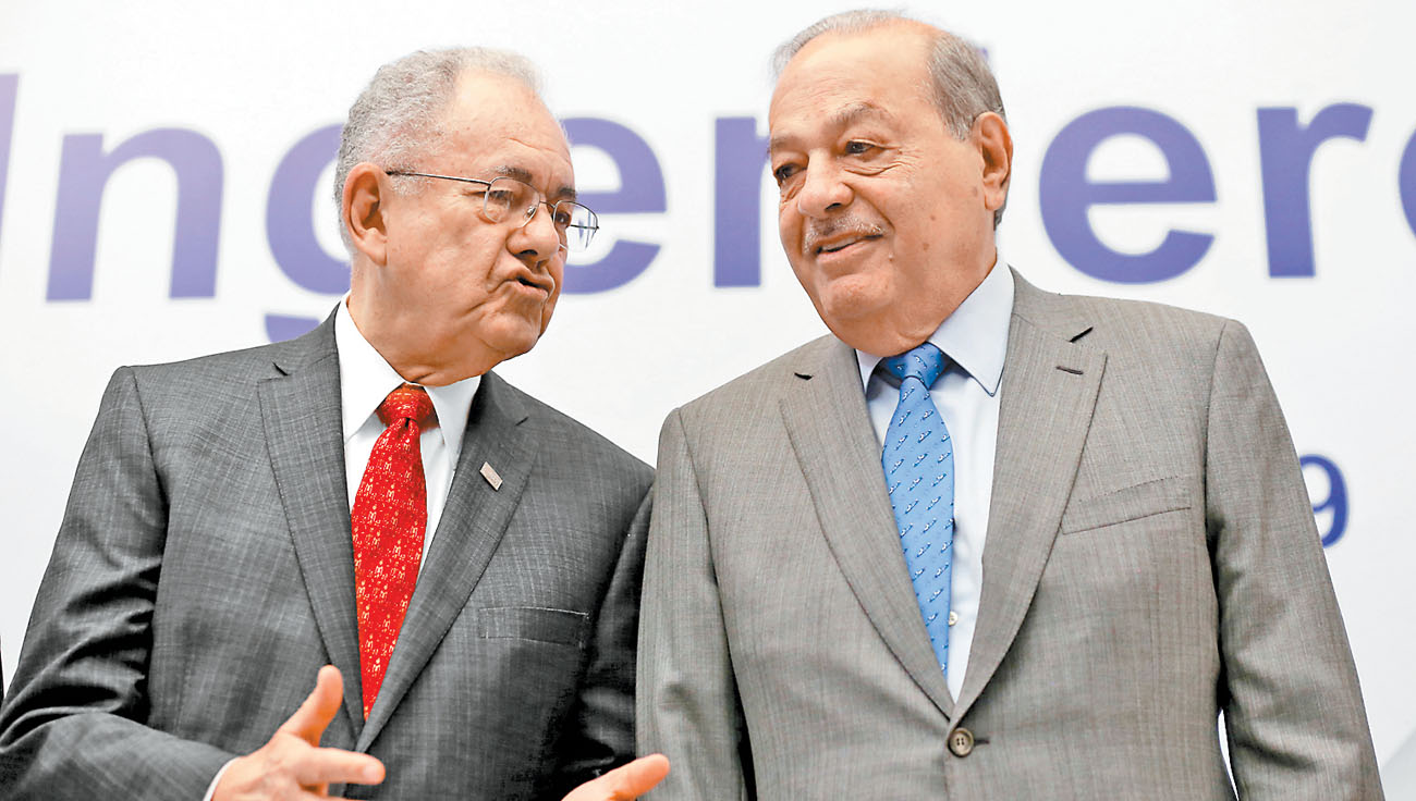 Jiménez Espriú y Slim en el Día Nacional del Ingeniero. (Nelly Salas)