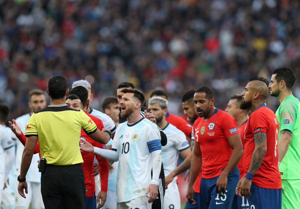 Partido por el tercer puesto entre Argentina y Chile en el estadio Arena Corinthians, San Pablo, Brasil (Reuters)