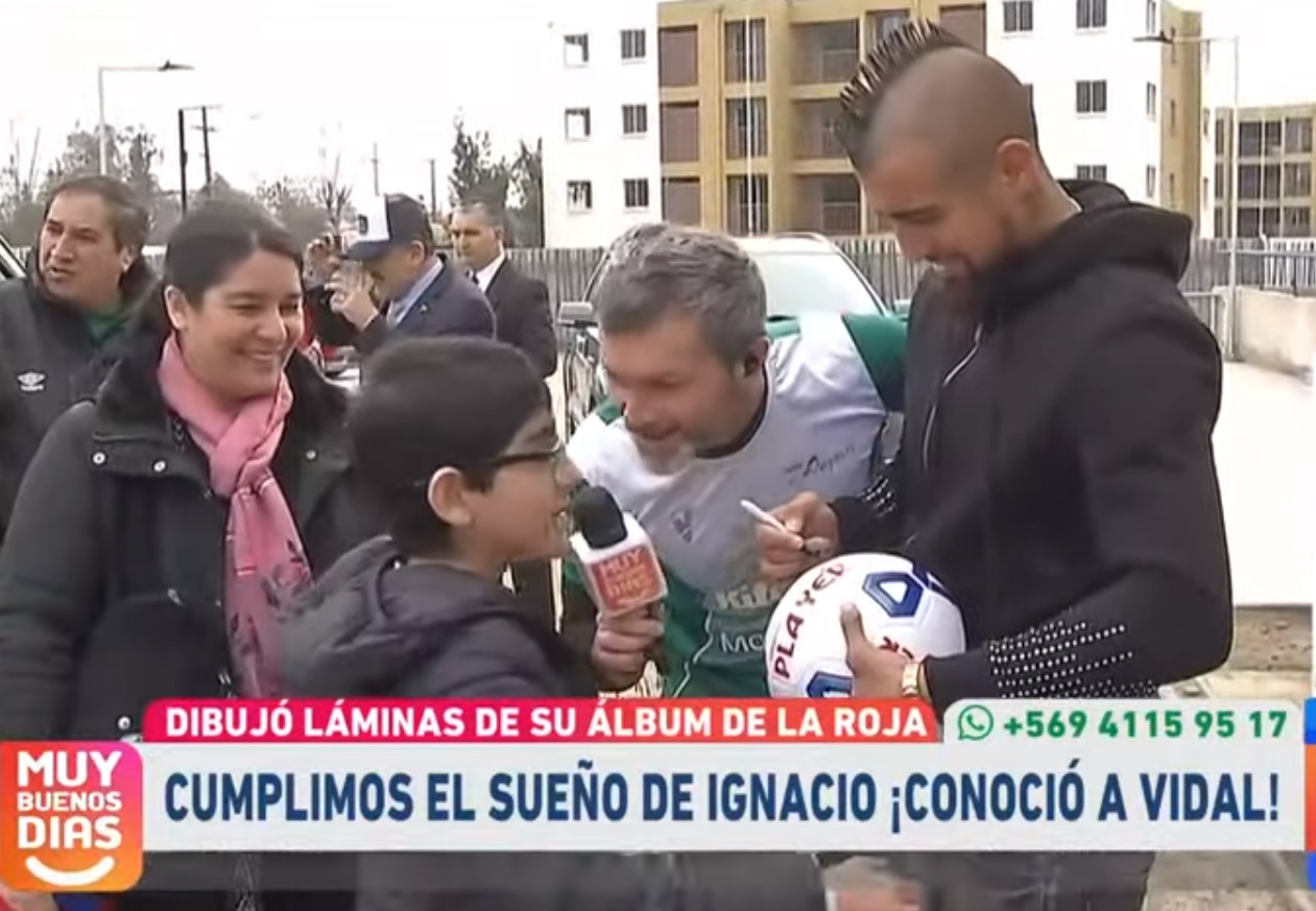 Arturo Vidal conoce a niño que lo dibujó (Especial)