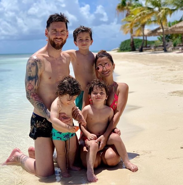 Lionel Messi disfruta del Caribe junto con su familia (Instagram @antonelaroccuzzo)