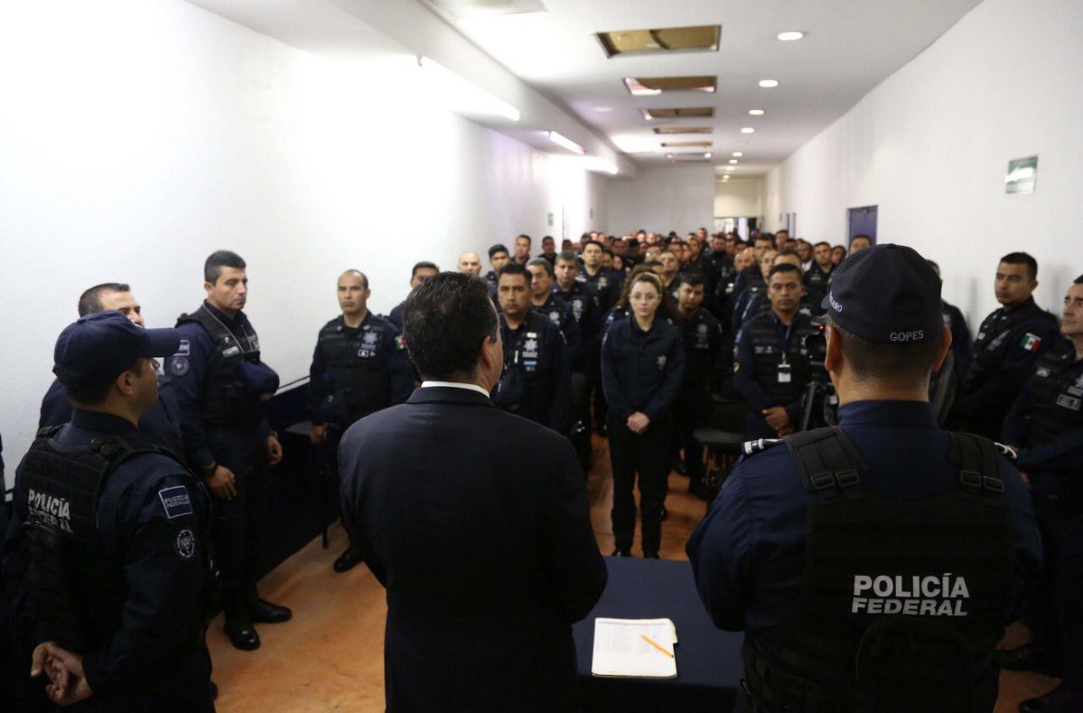 Ricardo Mejía Barquera recibió a más policías federales por transición a Guardia Nacional. (Especial)