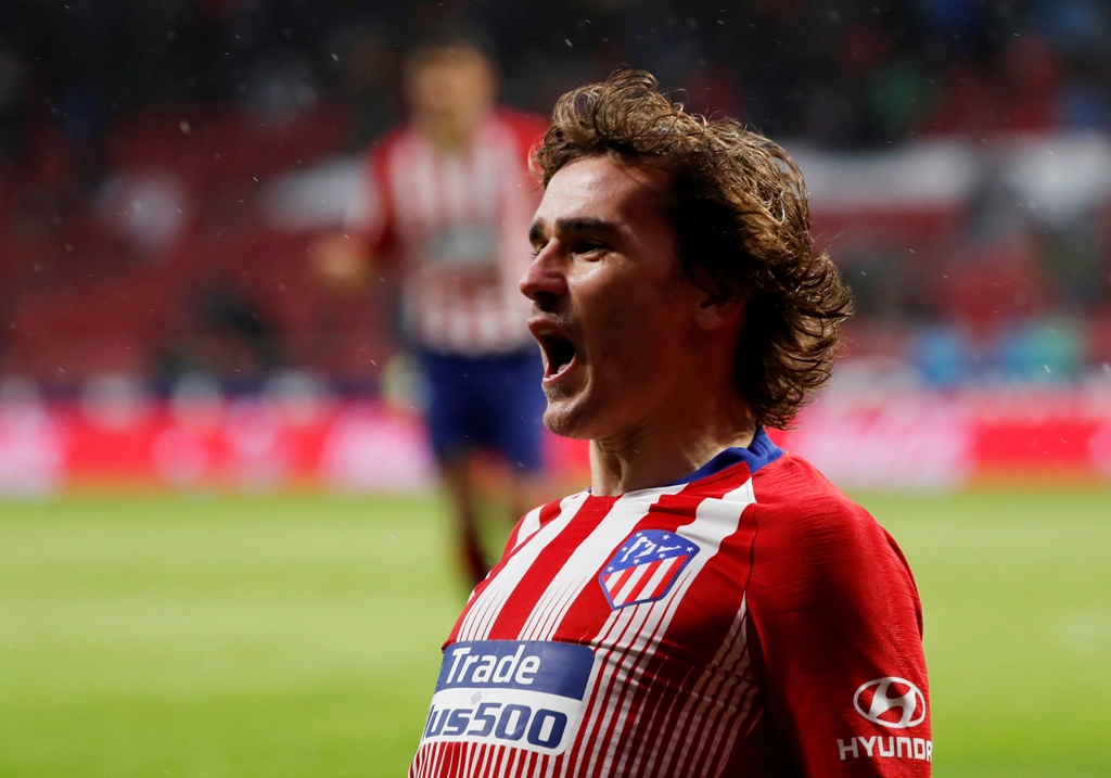 Griezmann en el encuentro entre Atletico Madrid y  Valencia del 2019 (Reuters)