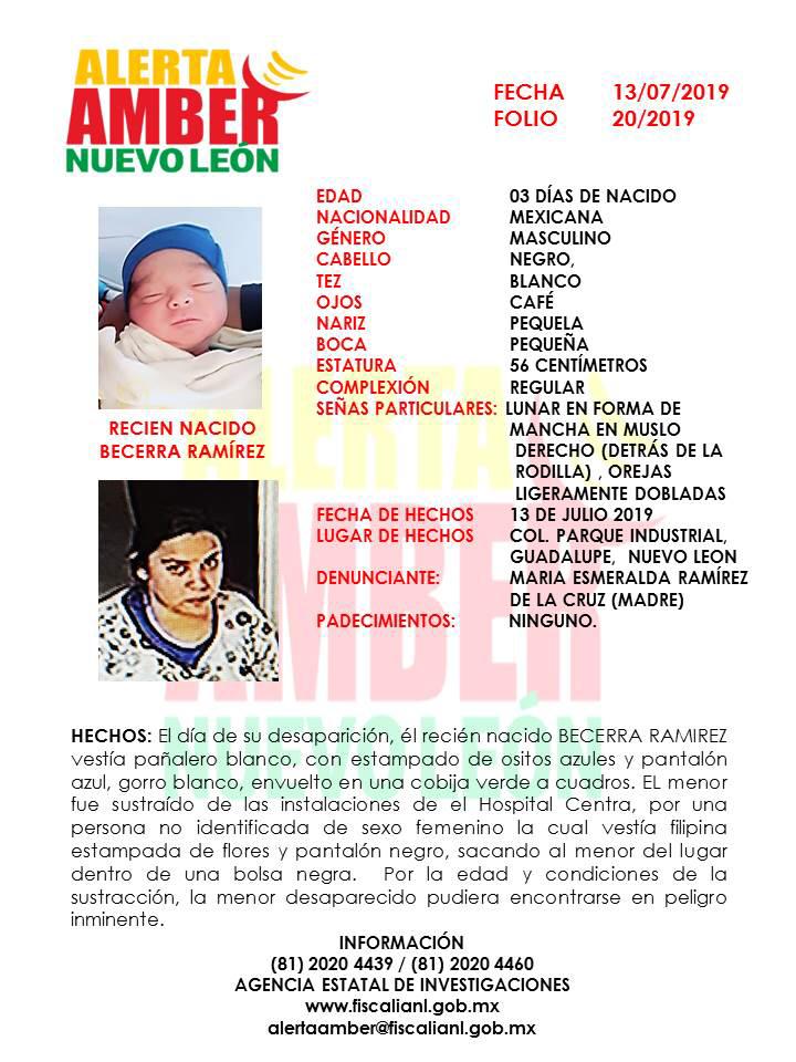 La Fiscalía  activó la Alerta Amber.