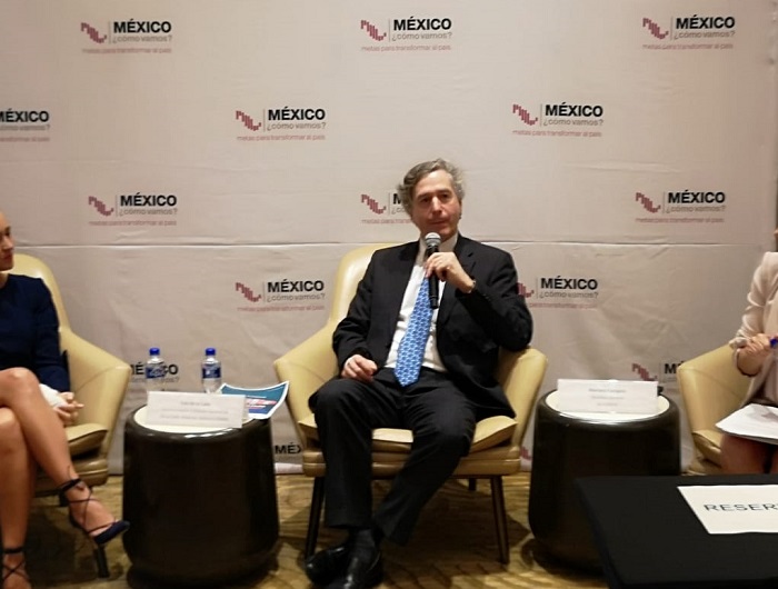 Luis de la Calle durante su participación en el seminario "Las tensiones comerciales entre Estados Unidos y China y su impacto en México". Foto: Eduar