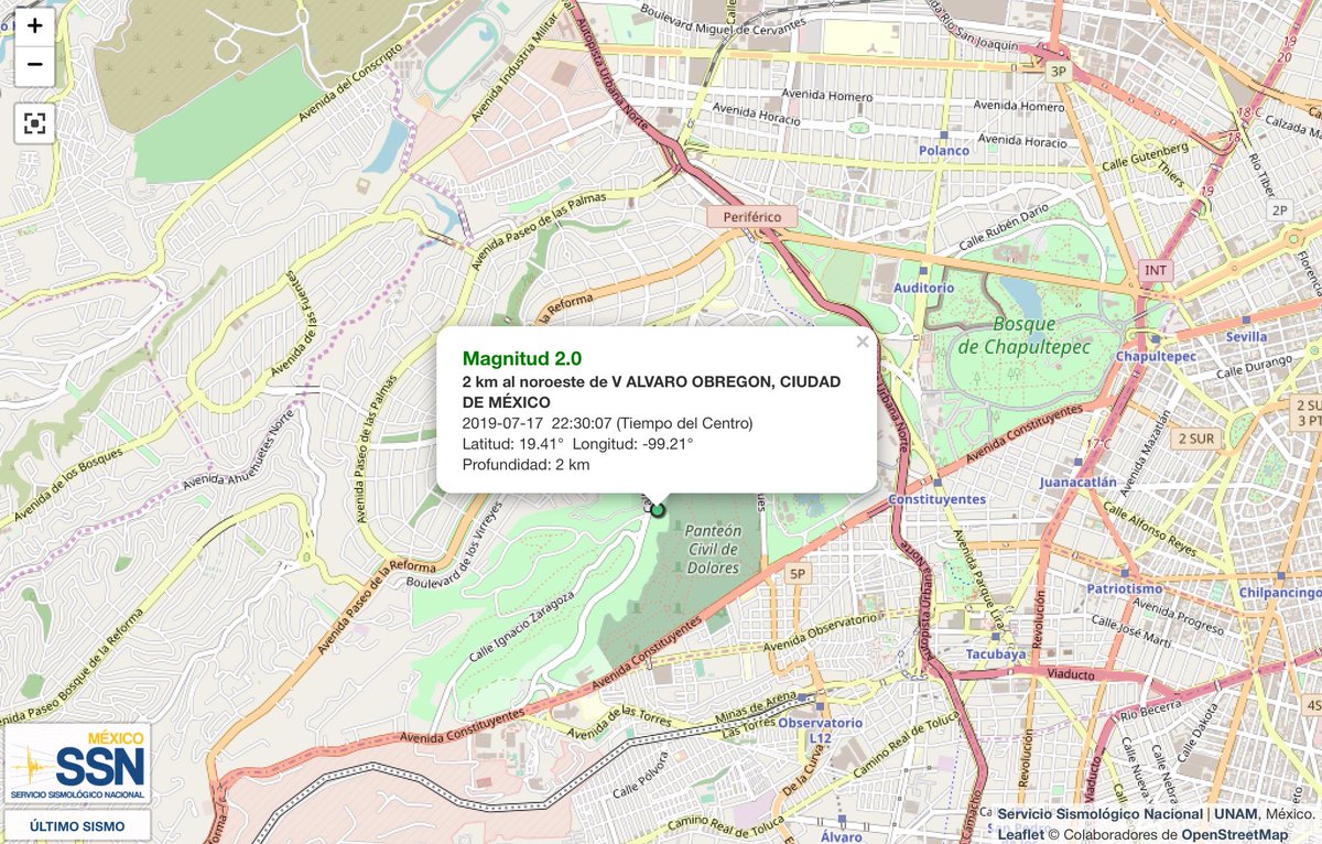 Sismo del 17 de julio en Álvaro Obregón. (Tomado de SkayAlert)