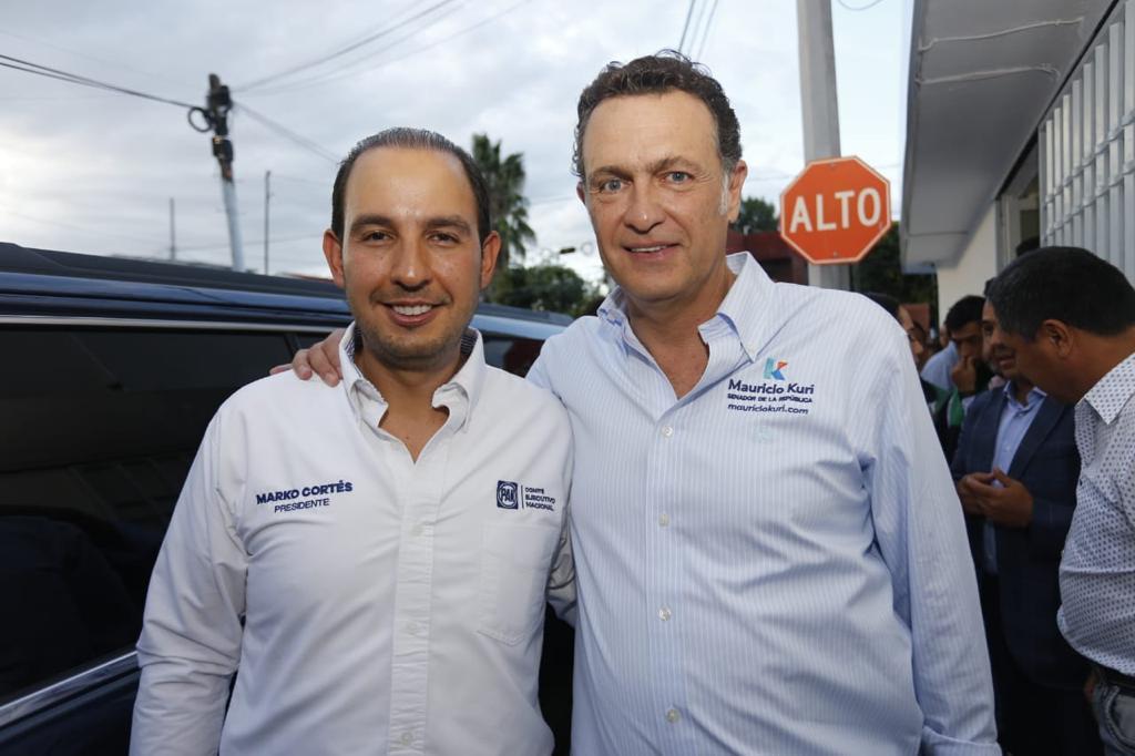 Marko Cortés le dio su respaldo a Mauricio Kuri. (Estrella Álvarez)
