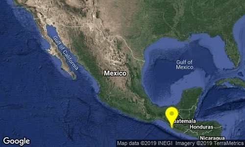 Protección Civil del Estado informó que el movimiento se percibió en Ciudad Hidalgo, Tuxtla Chico y Huehuetán.