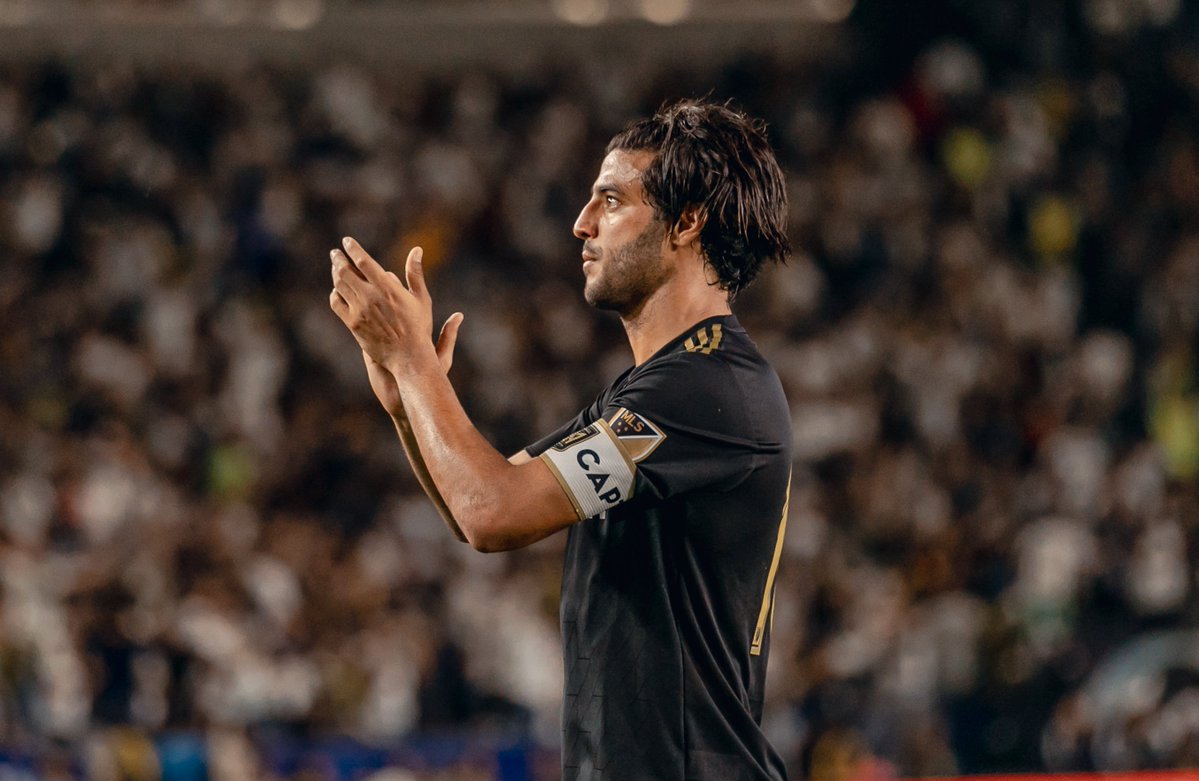Carlos Vela en festejo de gol durante el clásico de Los Ángeles (Twitter @LAFC)