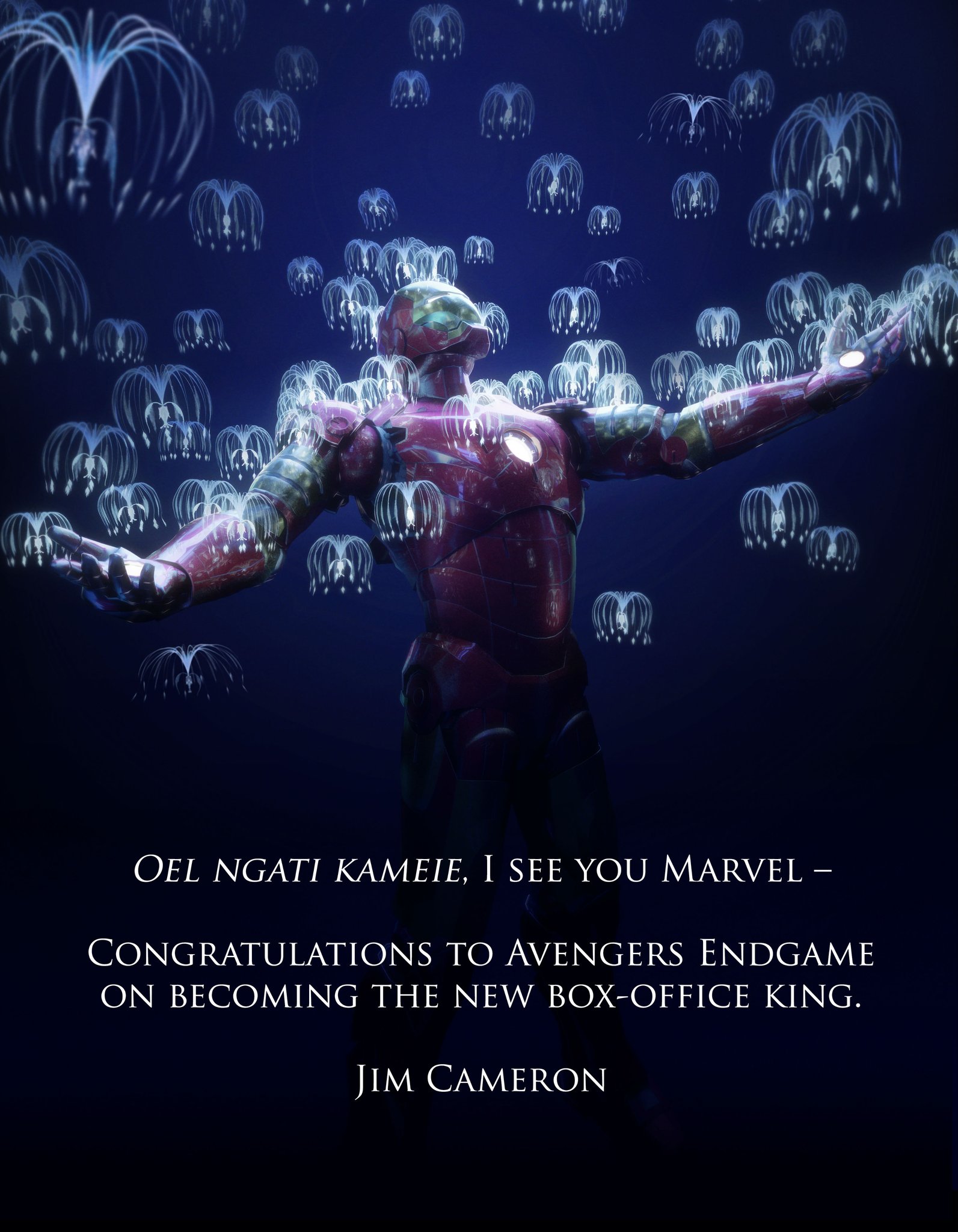 James Cameron felicita a Avengers: Endgame por récord en taquilla (Twitter).