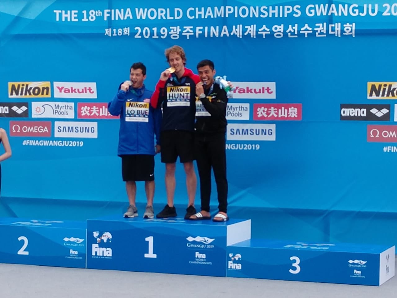 Jonathan Paredes se colgó la medalla de bronce en Gwangju 2019 (Twitter @FemexNatacion)