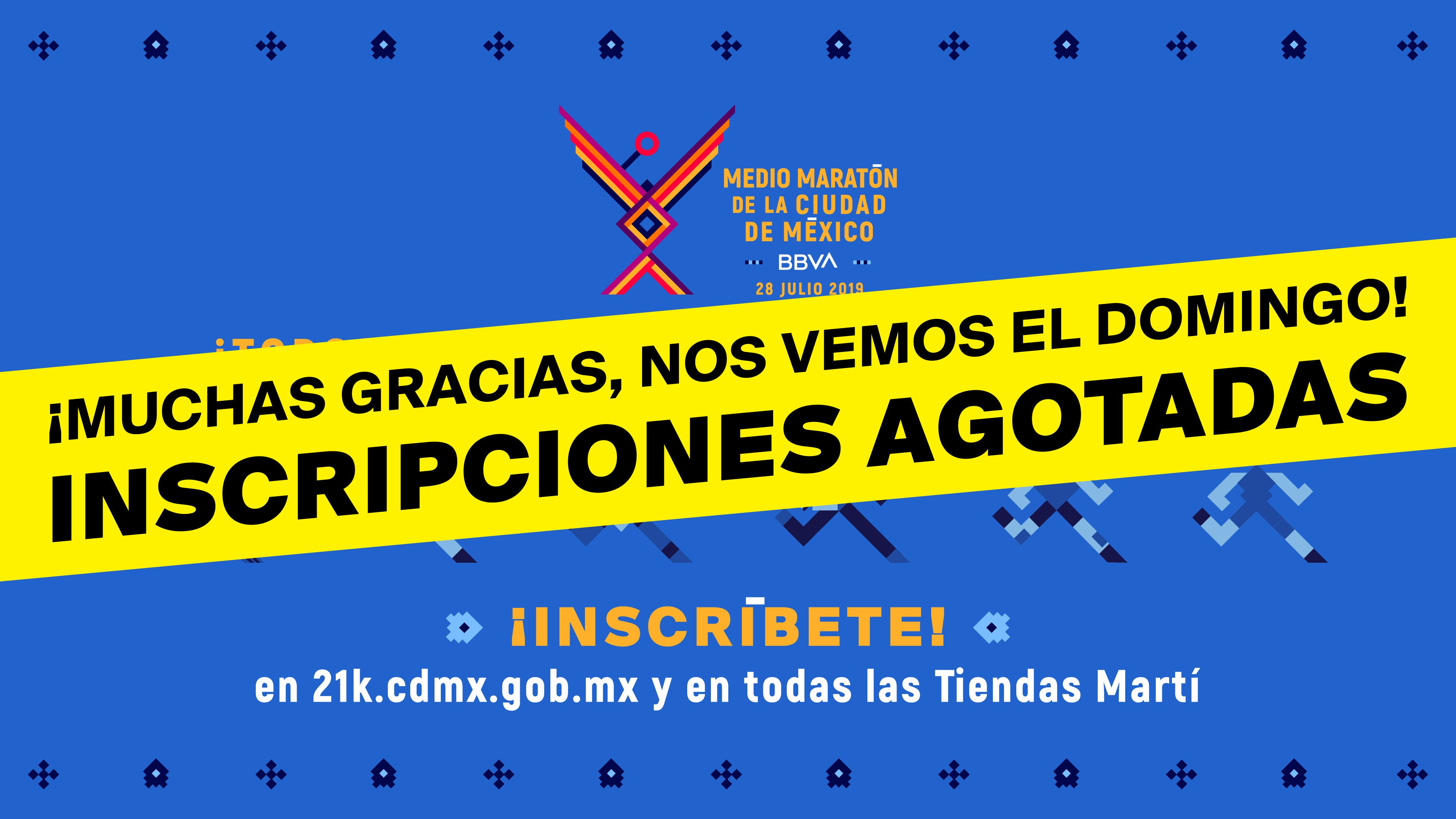 Se agotaron las inscripciones para el Medio Maratón de la CdMx 2019 (Twitter @21KCDMX)