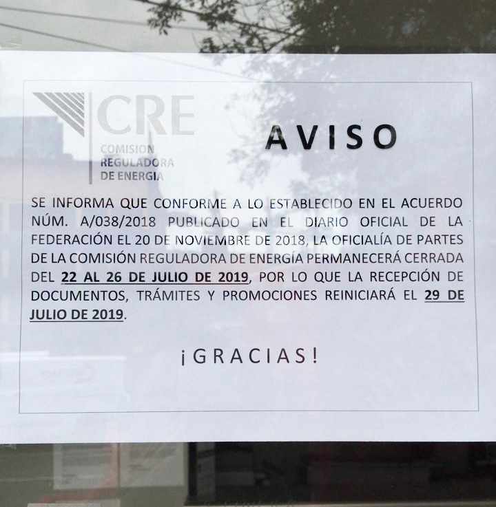 En la hoja se menciona que la ventanilla de la Comisión permanecerá cerrada del 22 al 26 de julio. (Especial)