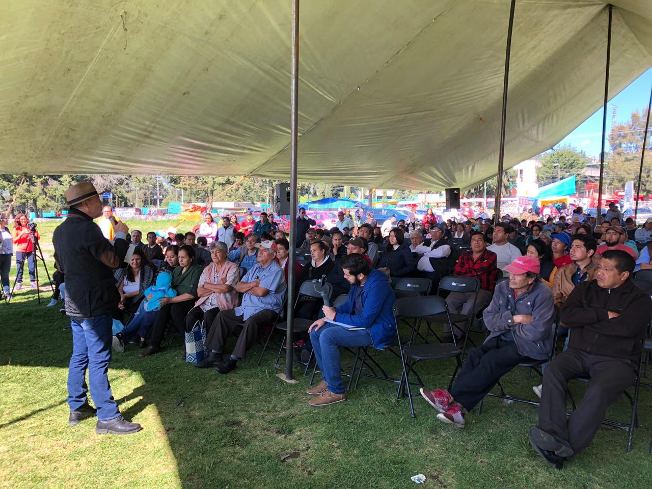 En asamblea, pobladores originarios de San Miguel Topilejo aceptaron la construcción del hospital. (Jorge Almazán)