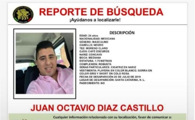 El joven se encontraba desaparecido desde el pasado 25 de julio. Foto: Especial