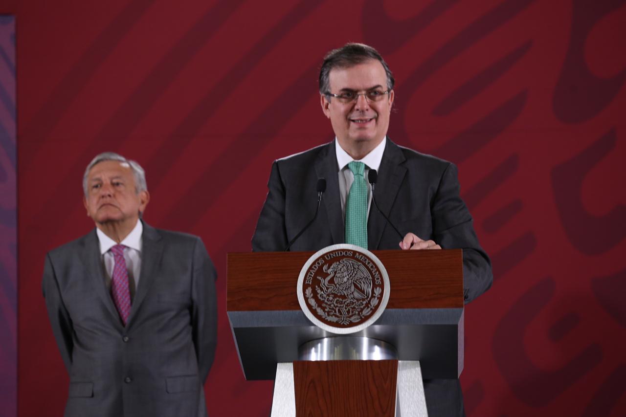 Marcelo Ebrard en la conferencia mañanera en Palacio Nacional (Foto: Nelly Salas)
