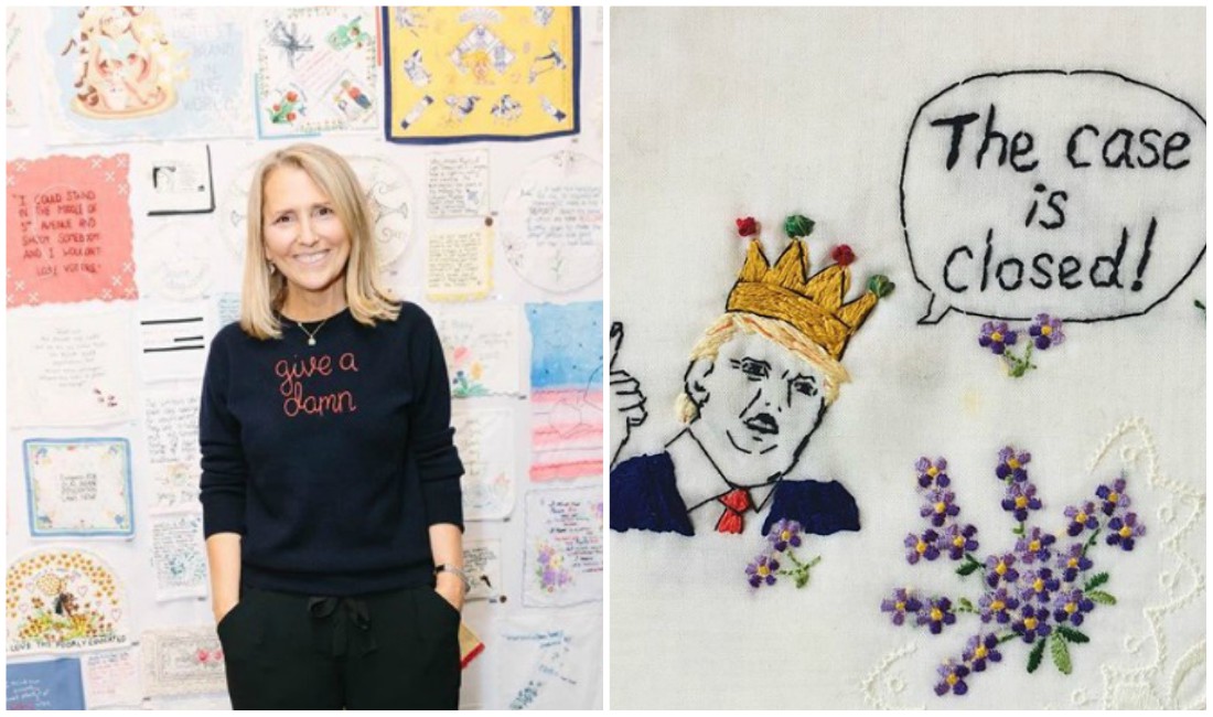 La artista Diana Weynar borda frases polémicas de Donald Trump (Instagram).