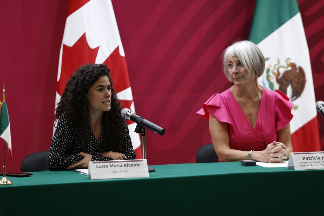 Conferencia de prensa de la secretaria del Trabajo y la ministra del empleo canadiense (Héctor Téllez)