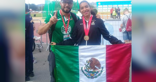 La atleta tamaulipeca Karla Sofía Cárdenas Herrera, gana oro en los 100 metros planos (Foto/CORTESÍA)
