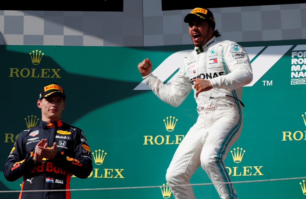 Lewis Hamilton celebra tras haber ganado el Gran Premio de Hungría (Reuters)