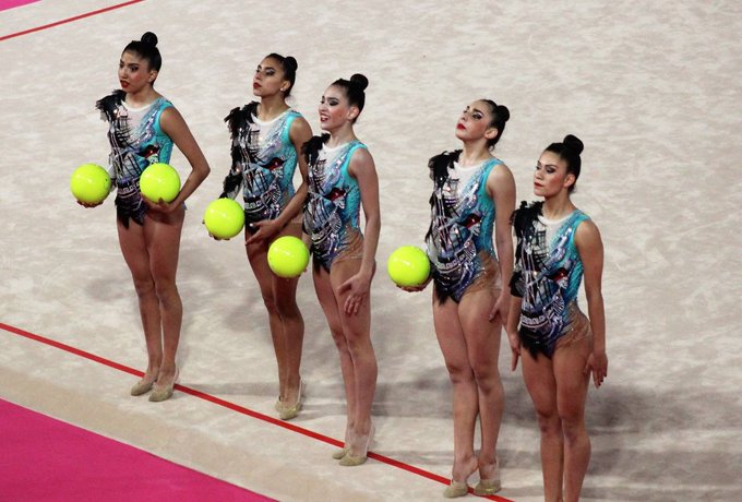 México gana oro en el conjunto de gimnasia rítmica en los Juegos Panamericanos (Twitter @CONADE)
