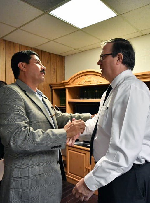 El gobernador se reunió con el canciller Marcelo Ebrard. (Tomada de @Javier_Corral)