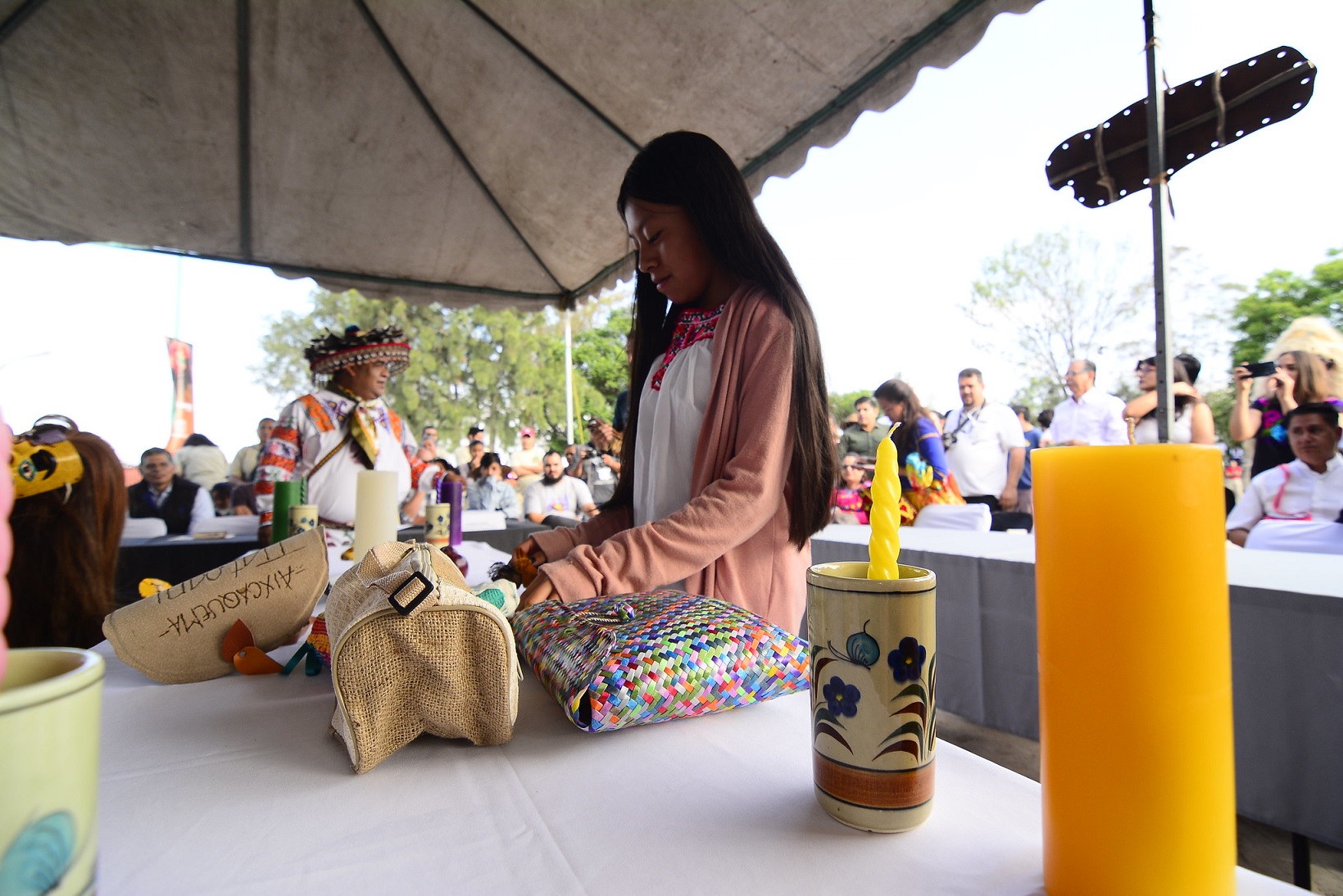 Pobladores acudieron al encuentro, donde llevaron a cabo ceremonias. (CORTESÍA)