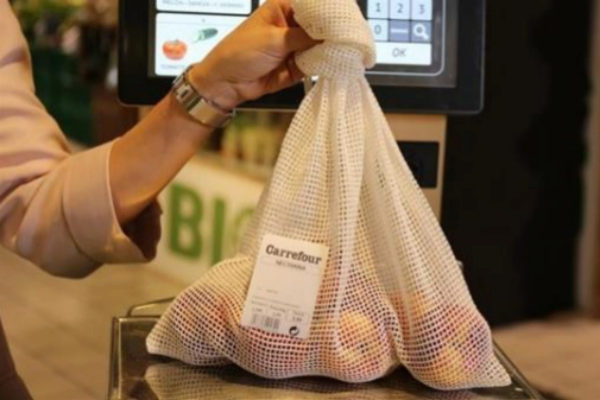 Nueva bolsa de malla de algodón para la fruta. (Foto: CARREFOUR)