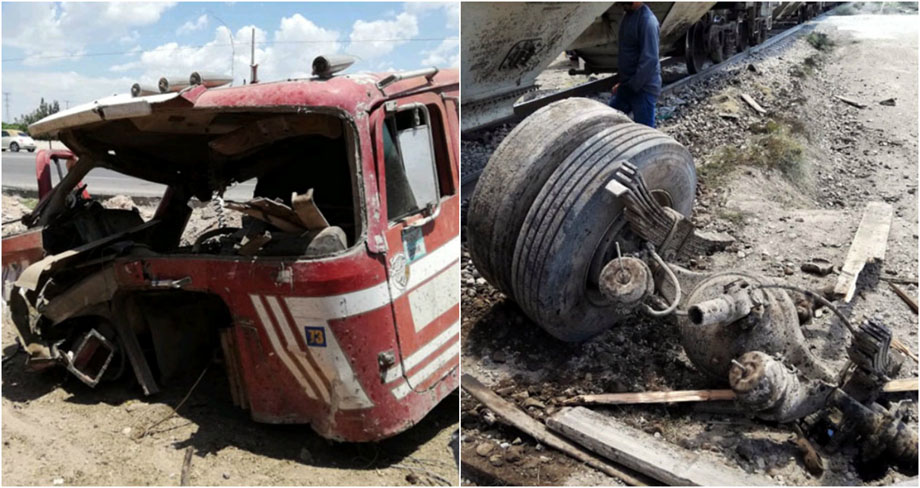 El Cuerpo de Bomberos de Gómez se movilizó de urgencia hacia el lugar donde el chofer terminó prensado. (Especial)
