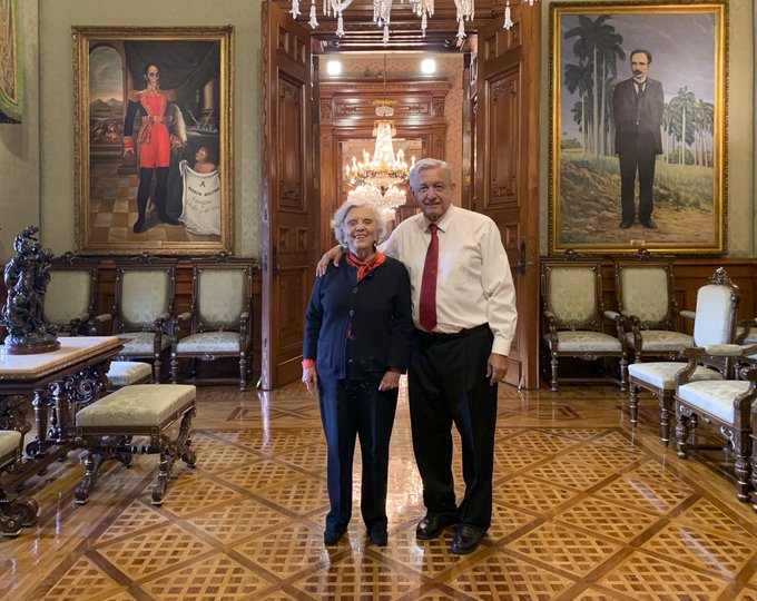 Elena Poniatowska visitó al presidente Andrés Manuel López Obrador en Palacio Nacional/Especial.