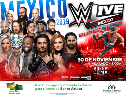 La WWE Live! Supershow regresa el 30 de noviembre con un enérgico show a la   Arena CDMX (Cortesía)
