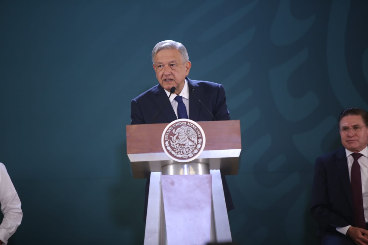 AMLO en su conferencia de prensa desde Durango. (Foto: Juan Carlos Bautista)