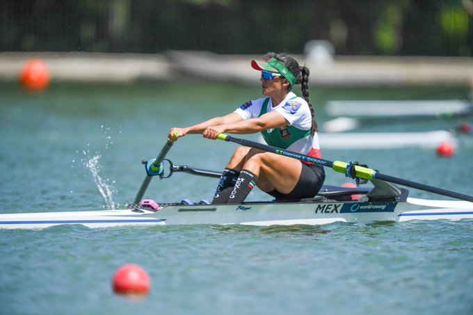 Kenia Lechuga gana medalla de oro en remo en los Juegos Panamericanos 2019 (Twitter @kenialechuga)